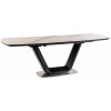 Signal Jedálenský stôl rozkladací ARMANI CERAMIC MARMUR biela/čierny mat/brúsená oceľ drevo 160-220 cm x 76 cm x 90 cm
