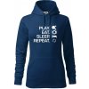 Stolný tenis - eat sleep - Mikina dámská Cape s kapucí - XL ( Polnočná modrá )