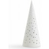 Biely vianočný svietnik z kostného porcelánu Kähler Design Nobili, výška 25,5 cm