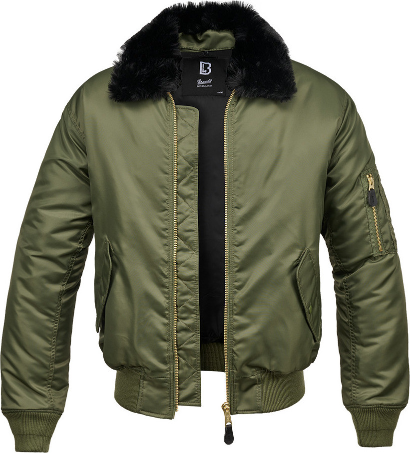 Brandit bunda MA2 jacket Fur Collar Olivová