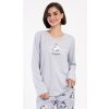 Vienetta Dámske pyžamo dlhé Polar bear Farba: Sivá, Veľkosť: L