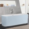 VILLEROY & BOCH Finion voľne stojaca vaňa z materiálu Quaryl (bez spoja medzi panelom a vaňou), odtok v strede, 1700 x 700 x 633 mm, lišta Design, Colour on Demand, Chrome, Stone White, UBQ177FIN7A1BC