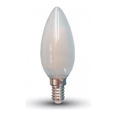 V-TAC LED žiarovka E14 C37 4W teplá biela filament frost