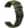 eses Silikónový vzorkovaný remienok - Kaki čierny, 20 mm
