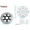 Tsuboss Kotúč brzdový plávajúci (300/64/6D) zubatý dizajn - Ducati Monster620+Multistrada620+Monster695 / 06-08 + Monster800 / 05-06