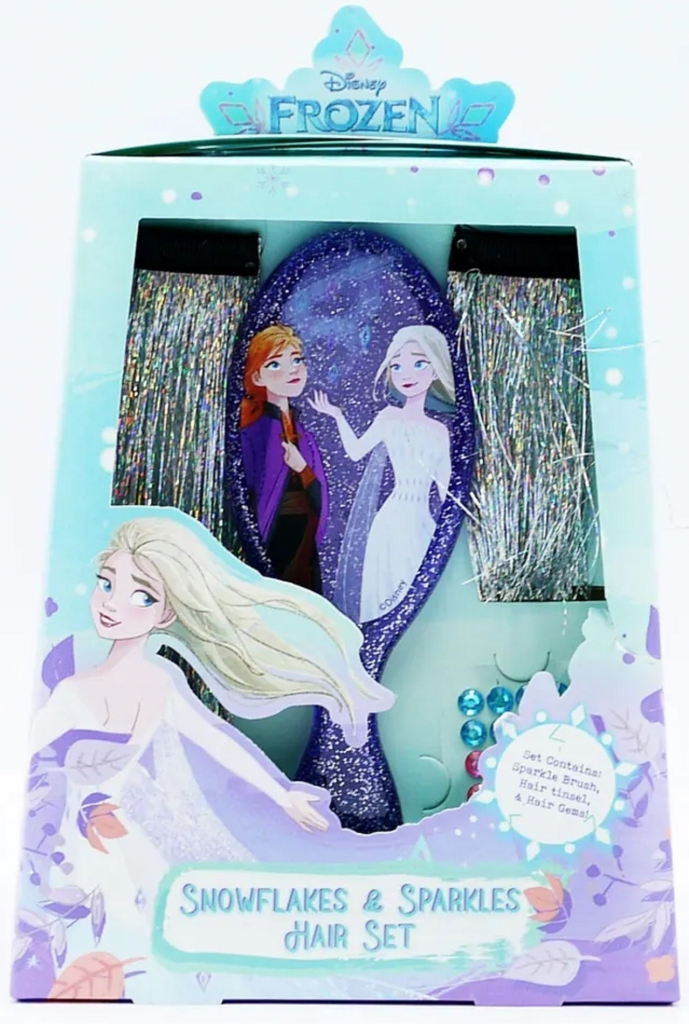 Disney Frozen hrebeň + trblietky do vlasov 2 kusy + trblietky do vlasov, pre deti