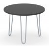 Okrúhly konferenčný stôl SPIDER, priemer 60 cm, sivo-strieborná podnož, grafit