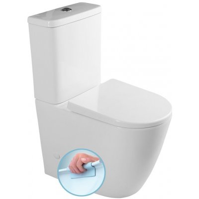 SAPHO - TURKU RIMLESS WC kombi zvýšená, sp./zad.odpad, biela PC104WR