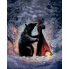 Zuty – Maľovanie Podľa Čísel – Dievča V Červených Šatách A Medveď, 40 × 50 cm, Plátno + Rám 8596530075615