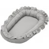 COTTON & SWEETS Detské hniezdo s volánikmi Basic - Light grey