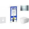 Geberit Duofix - Modul na závesné WC s tlačidlom Sigma30, lesklý chróm/chróm mat + Duravit ME by Starck - WC a doska, Rimless, SoftClose 111.355.00.5 NM6