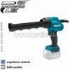 MAKITA DCG180Z 18V aku kartušová pištoľ s nadstavcom pre 300ml tuby, vhodná pre vytláčanie lepidiel, tmelov, silikónov alebo iných chemických kotiev, 6. st. regulácia rýchlosti piestu +LED svetlo