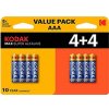 Batéria jednorázová alkalická, tužková, AAA, 1.5V, Kodak, blister, 8-pack, KOD-LR3MAXBL8, Alkaline Max