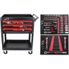 SIXTOL Dielenský vozík s náradím Mechanic Trolley Jason 94, 3 zásuvky, 1 polica. 94 ks náradia