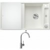 Blanco AXIA III 5 S biela s excentrom + sklenená krájacia doska 523219 + Blanco MIDA chróm 517742