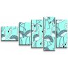 Sablio Obraz - 5-dílný Plameniaky - 100x60 cm