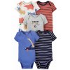 CARTERS CARTER'S Body krátky rukáv Clouds neutrál LBB 5ks Brownblue