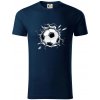 Futbalová lopta v triku - Tričko z organickej bavlny - L ( Tmavomodrá (veľmi tmavá - skoro čierna) )