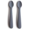 Mushie Silikónová sada lyžičiek Tmavosivá