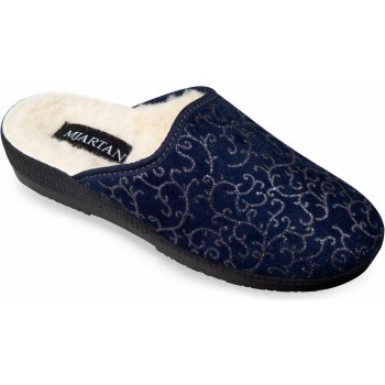 Mjartan Vlnené papuče modré so vzorom
