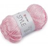 Bavlnená pletacia priadza Style s viskozovým vláknom 50 g - 1 ks 7 (660) ružová sv.