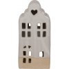 Clayre & Eef Béžový keramický domček svietnik na čajovú sviečku House L - 11*10*23 cm - Clayre & Eef