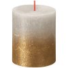 Slovakia Trend Strend Pro 2172604 - Sviečka Bolsius Rustic, valcová, vianočná, Sunset Sandy Grey+ Gold, 80/68 mm
