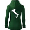 Taliansko obrys - Mikina dámska trendy zipper s kapucňou - XL ( Fľaškovozelená )