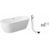 Polysan SAMIRA voľne stojaca vaňa + biela odtoková súprava (Voľne stojaca akrylátová vaňa 173 cm)