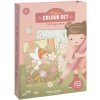 Little Dutch Omaľovánky s pastelkami a samolepkami Rosa Fairy Garden