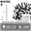 Viktória led svetelná reťaz vonkajšia flash - 200led - 20m studená biela/ flash prebliknutie studená biela