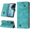 Peňaženkové kožené puzdro Embossed na Motorola Moto G72 - Zelená