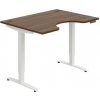 Pracovný stôl Motion Ergo, PO, 2S, 120x70,5-120,5x90 cm, orech/biela - 1 kus - 1 KS - pamäťové - 60 mesiacov - elektrický polohovateľný - stôl - 90 cm - Hobis - 120 cm - Motion Ergo - 70,5 - 120,5 cm