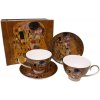 HOME ELEMENTS Porcelánová šálka a podšálka Klimt Bozk zlatý 2 x 250 ml