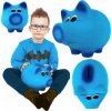 Prasiatko pokladnička modrá veľká XL pre chlapca na rozbitie priestranný darček