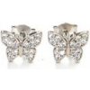 Náušnice PATTIC z bieleho zlata motýľ so zirkónmi AU 585/000 1,05 gr LMG3904W