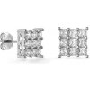 AGAIN Jewelry Stříbrné čtvercové náušnice s kubickými zirkony AJNS0038