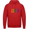 AWDis Hoodie Mikina - Dúhový nápis - PRIDE - Ohnivá červená - XL - Pánske