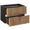 Comad Xilo skrinka 80x46x57 cm závesná kúpeľňová skrinka pod umývadlo čierna-dub XILO BLACK WOTAN 82-80-D-2S