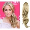 Clip in cop/vrkoč 100% japonský kanekalon 60cm kučeravý - platina/svetlo hnedá