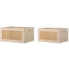 Bloomingville Dekoratívne drevené úložné boxy v prírodnej farbe v súprave 2 ks 39 x 29 x 20 cm