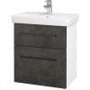 Dreja Umývadlová skrinka GO SZZ2 55 - N01 Biela lesk / Úchytka T06 / D16 Tmavý betón