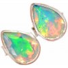 Nefertitis Opál etiópsky brúsený náušnice kôstky striebro Ag 925 E198 NF58639 - 0,4 cm, 1,1 g