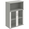 Policová skriňa Strong, 80x115,2x40 cm, biela/sivá - 1 kus - 1 KS - nie - 2 - 60 mesiacov - rovná - kombinovaná - Hobis - 2x sklenené - 80 cm - Strong - 40 cm - 115.2 cm - biela/sivá - 41.7 kilogramu