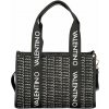 Štýlová Dámska Kabelka s dvojitými rukovätiami a kontrastnými detailmi VALENTINO BAGS 36x25x15 cm Čierna Farba: čierna, Veľkosť: 36.0X25.0X15.0