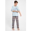 Bavlnené pyžamo pre chlapca TARO Parker 3085 122-140 - modrá 134