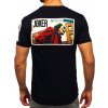 Čierne pánske tričko s potlačou Bolf M195