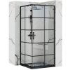 Rea Concept 90x90 cm obdĺžniková čierna polomatné/priehľadné sklo REA-K5478