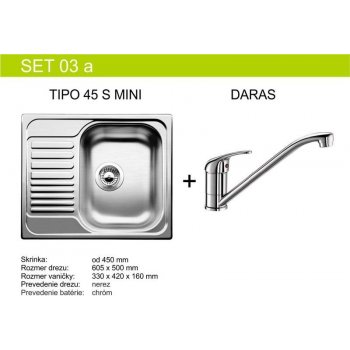 Set Blanco Tipo 45 S Mini + Daras