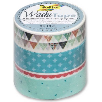 Folia Washi Tape - dekoračná lepiaca páska - Pastel, 4 ks